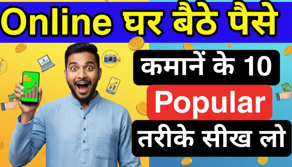 घर बैठे पैसे कमाने के 10+ सिद्ध तरीके जानें! 2025 में जीरो इन्वेस्टमेंट से फ्रीलांसिंग, ऑनलाइन ट्यूशन, YouTube, एफिलिएट मार्केटिंग और पैसिव इनकम आइडियाज़। Haryana/Pehowa वालों के लिए स्पेशल टिप्स – आज शुरू करें, 50k/महीना कमाएं! 