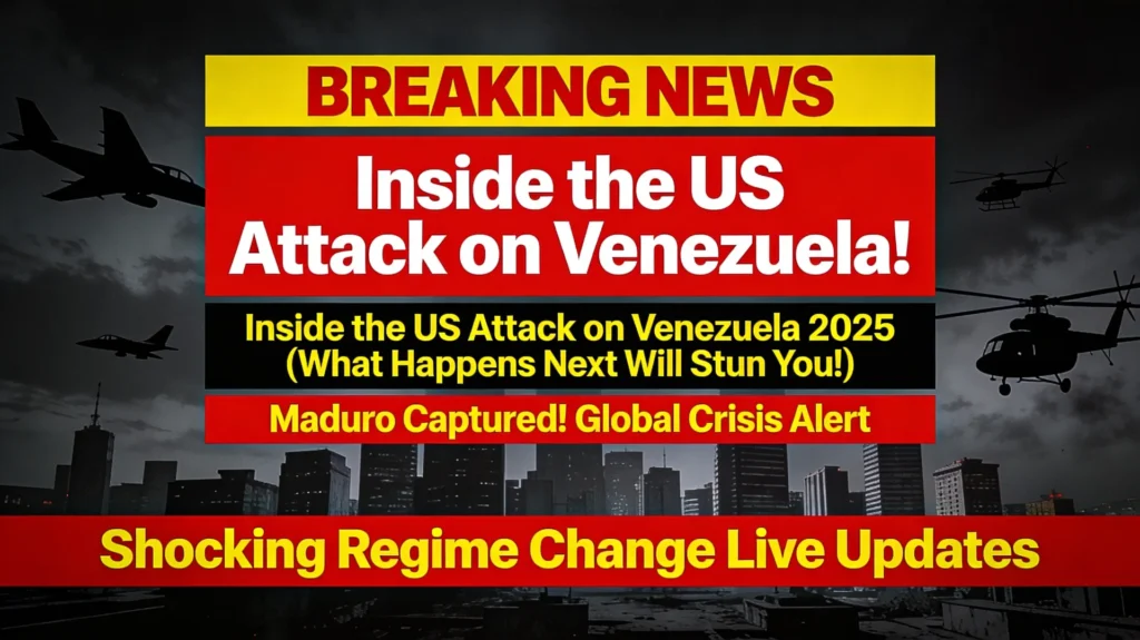 US military strikes Venezuela, capturing Maduro in shocking raid—inside the explosive attack, human toll, and global fallout. What happens next will stun you! Full story + analysis. US Attack on Venezuela 